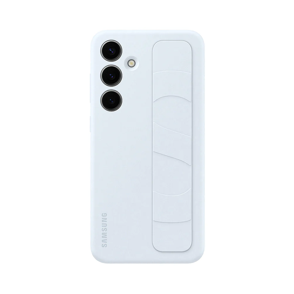 Standing Grip Case Cover for Samsung Galaxy S24 Plus Light Blue