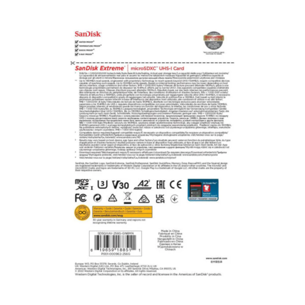 SanDisk Extremeb Micro SDXC Memory Card 256GB - Image 2