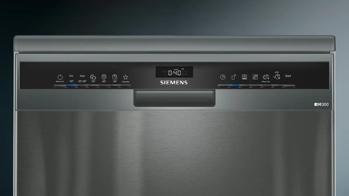 Siemens iQ300 Home Connect Dishwasher, 14 Place setting, Black Inox, SN23HC65MM - Image 3