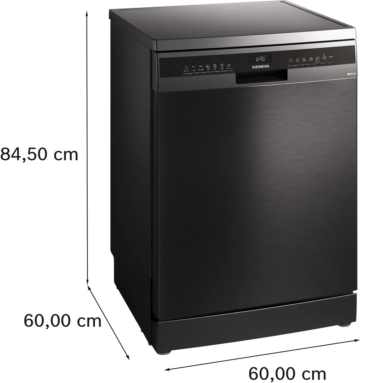 Siemens iQ300 Home Connect Dishwasher, 14 Place setting, Black Inox, SN23HC65MM - Image 4