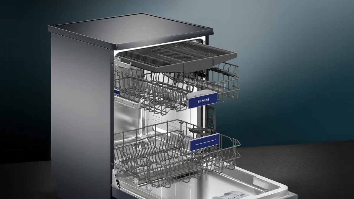 Siemens iQ300 Home Connect Dishwasher, 14 Place setting, Black Inox, SN23HC65MM - Image 5