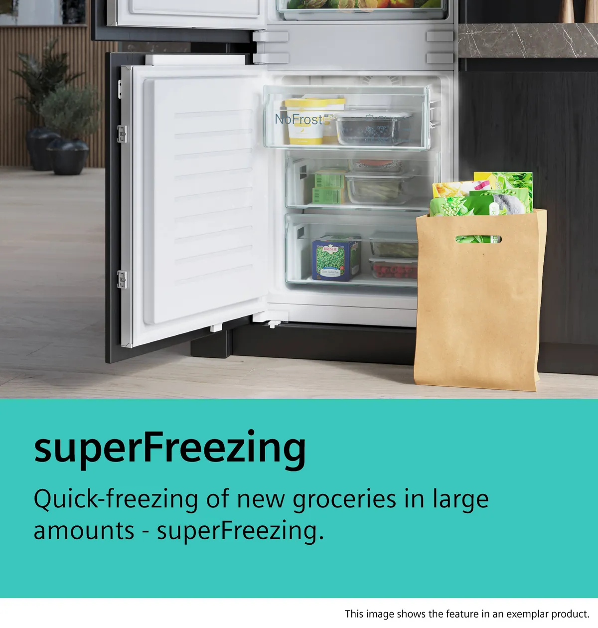 Siemens iQ300 Bottom Freezer Refrigerator, 483 L, Silver Inox, KG55NVLE0M - Image 12