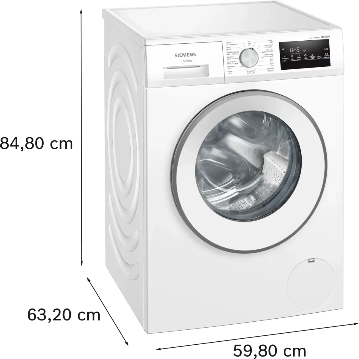 Siemens iQ300 Front Load Washing Machine, 8KG, 1400 RPM, White, WM14U280GC - Image 4