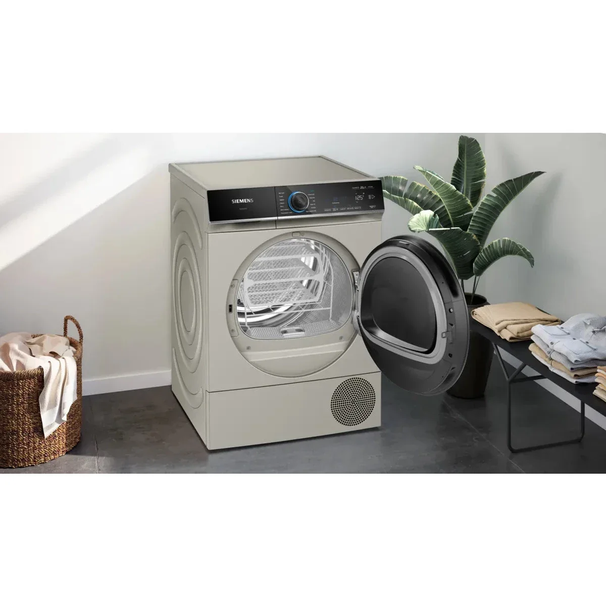 Siemens iQ700 Heat Pump Tumble Dryer 9KG, Wi-Fi, Silver Inox, WQ45B2BXGC - Image 3