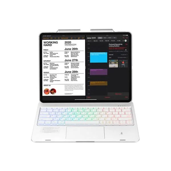 Smart Wireless Backlit Keyboard with Trackpad For iPad 12.2 inch Silver