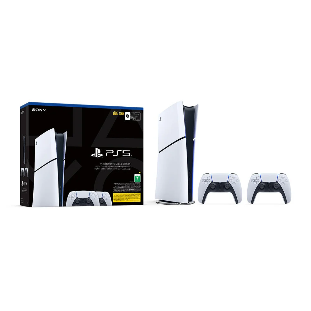 Sony PlayStation PS5 Slim Console (Digital Edition) + Extra DualSense Controller (Bundle)