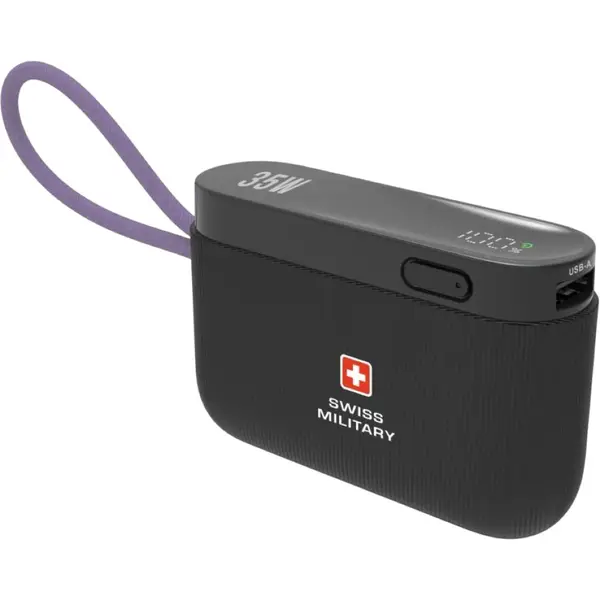 Swiss Military 10000mAh 35W Mini Power Bank – Black - Image 2