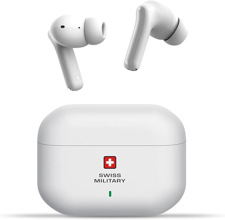 Swiss Military Delta AI ANC True Wireless Earbuds – White