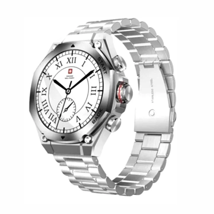 Swiss Military DOM6 Smartwatch – Silver Metal Strap - Image 2