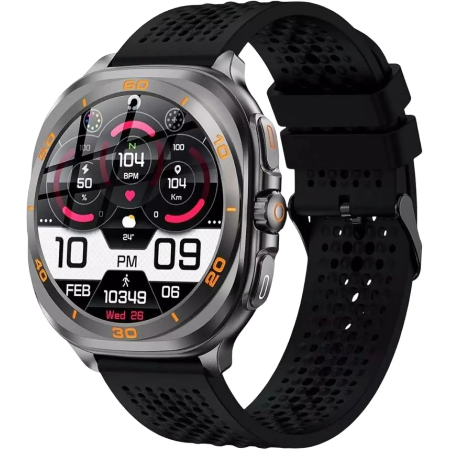 Swiss Military DOM7 Smartwatch Gun Metal Frame Bundle with Victor 6 Earbuds - Image 2