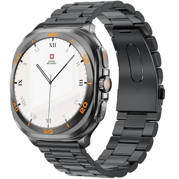 Swiss Military DOM7 Smartwatch – Gun Metal Strap - Image 2