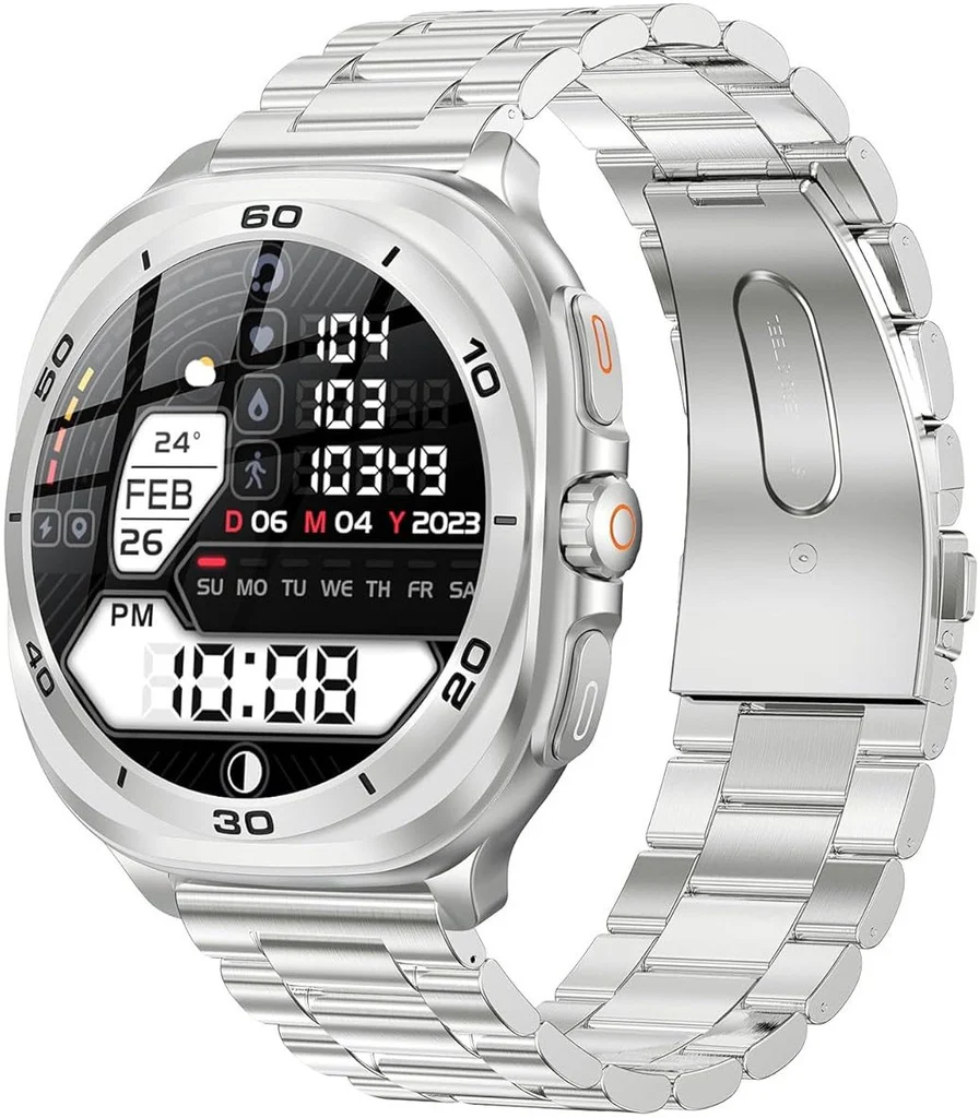 Swiss Military DOM7 Smartwatch – Silver Metal Strap - Image 2