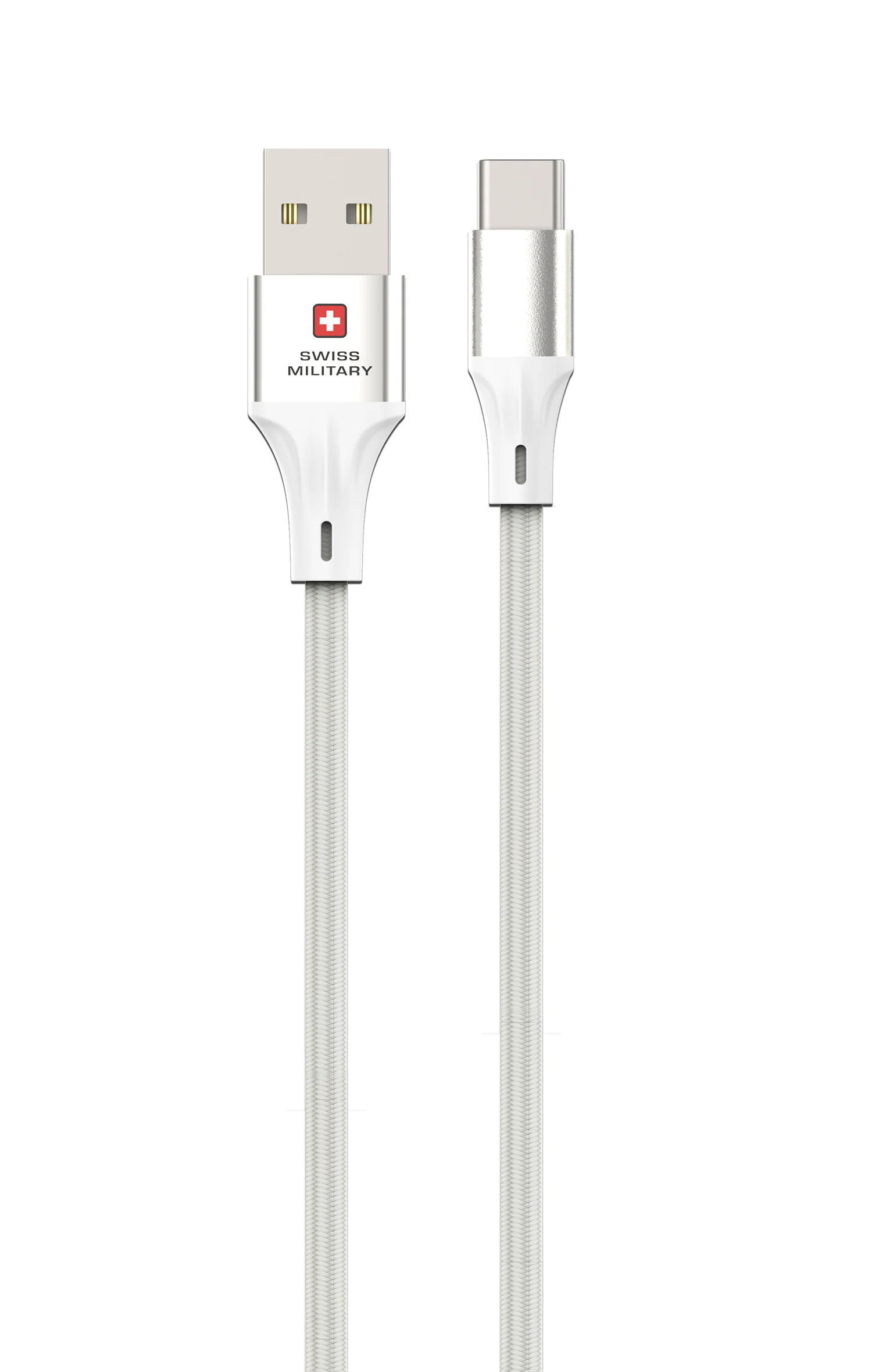 Swiss Military USB-A to USB-C Fast Charging Cable 60W Premium Braided 1M White - Image 2