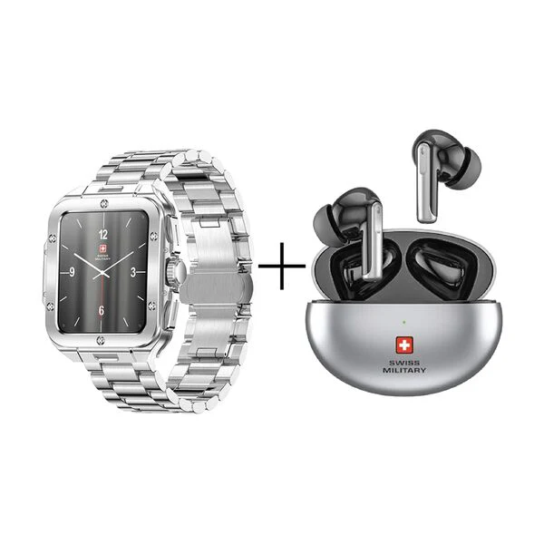 Swiss Military Alps 2 Smartwatch Silver + Victor3 Truly Wireless Earbuds
