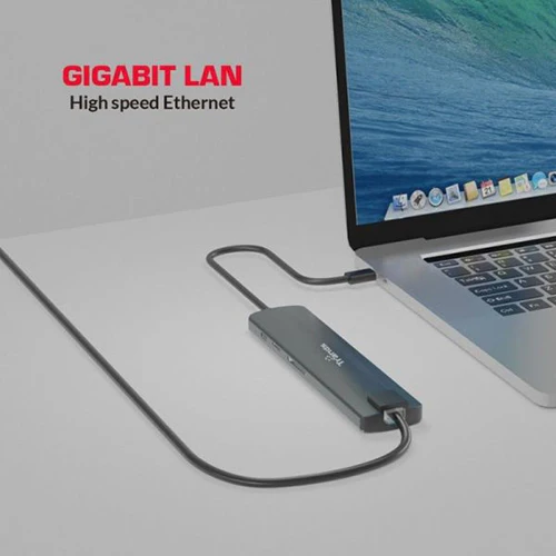 Trands Multifunctional Type-C USB Hub Grey - Image 4