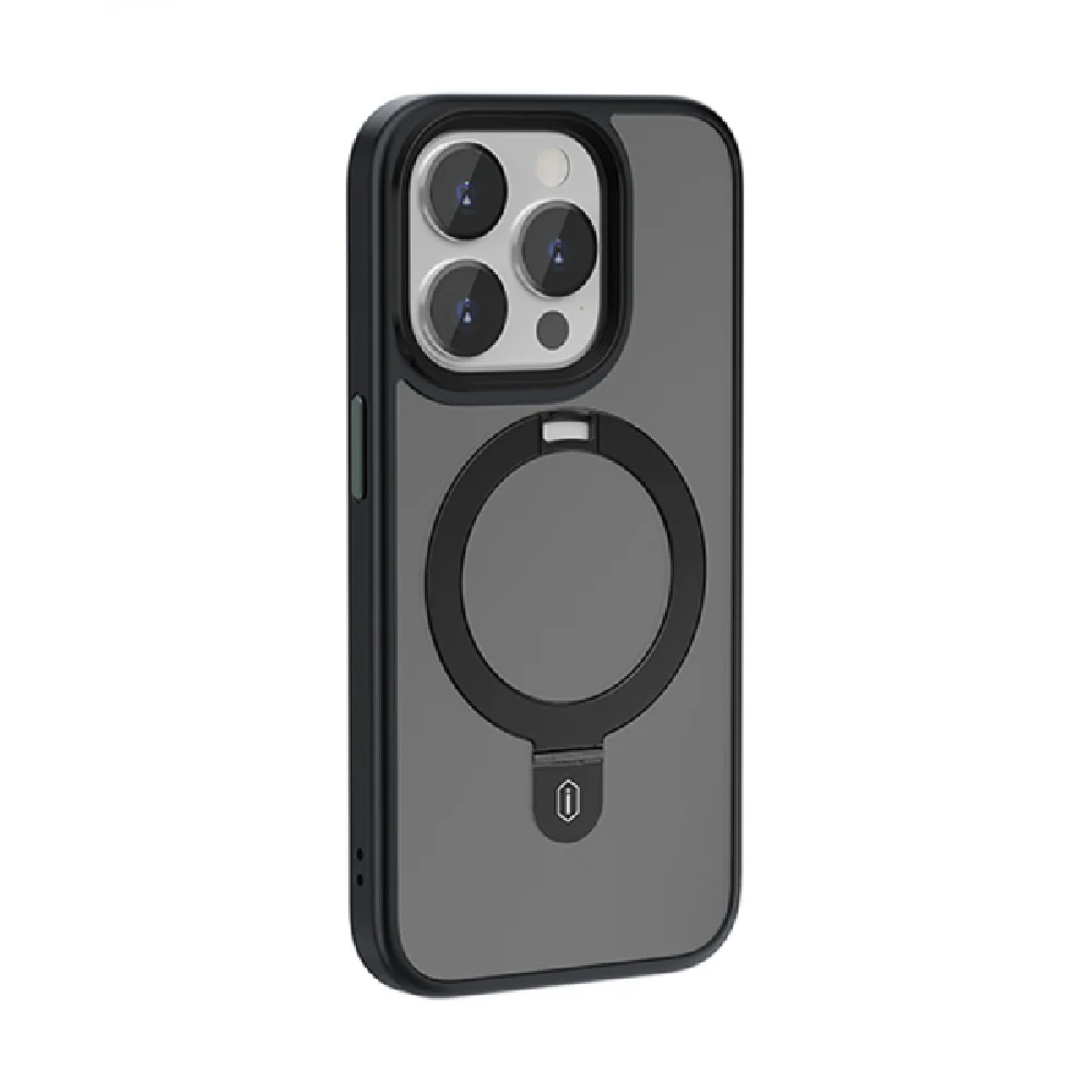 WiWU Magnetic Premium Phone Case with Alloy Stand for iPhone 15 Pro Black - Image 2