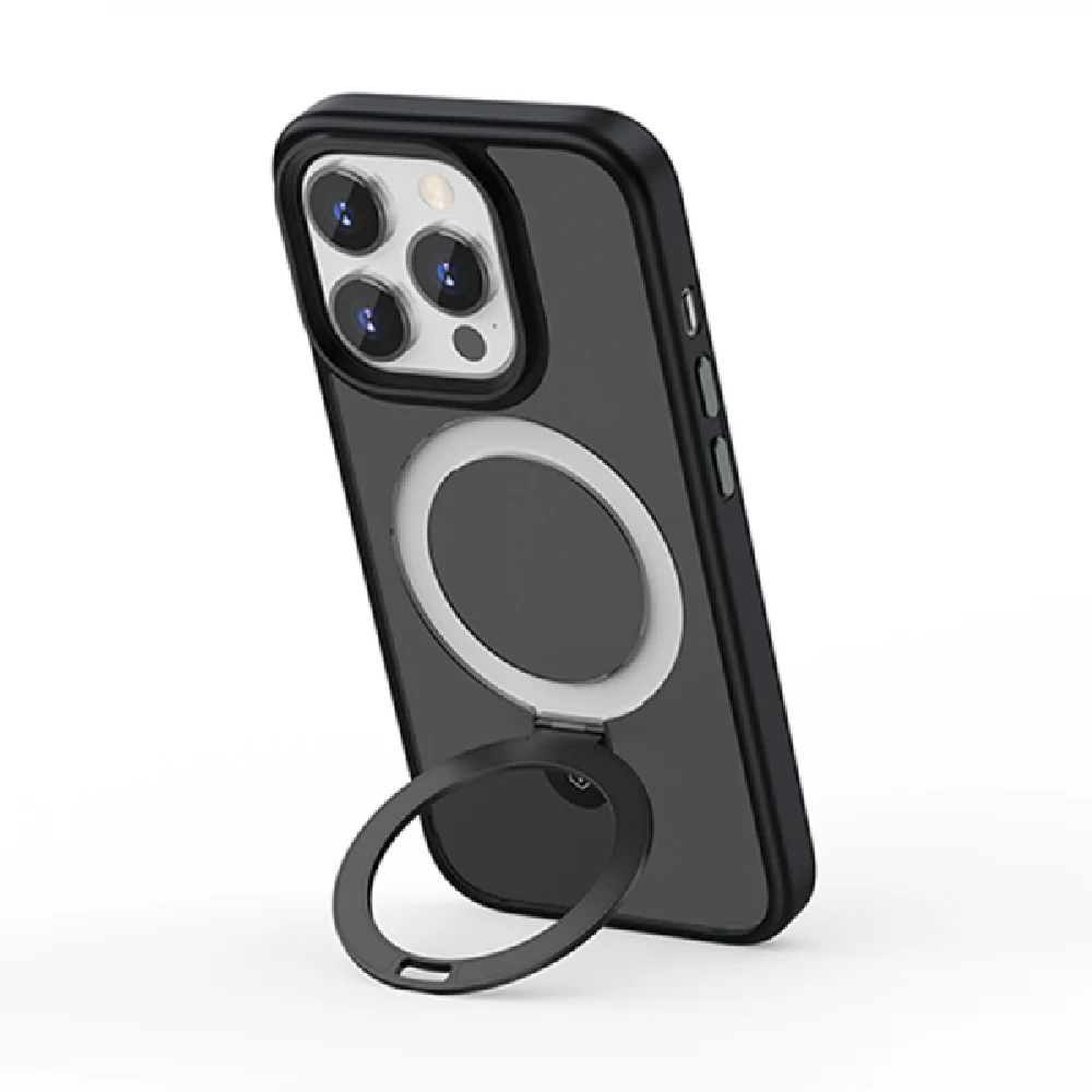 WiWU Magnetic Premium Phone Case with Alloy Stand for iPhone 15 Pro Black - Image 3