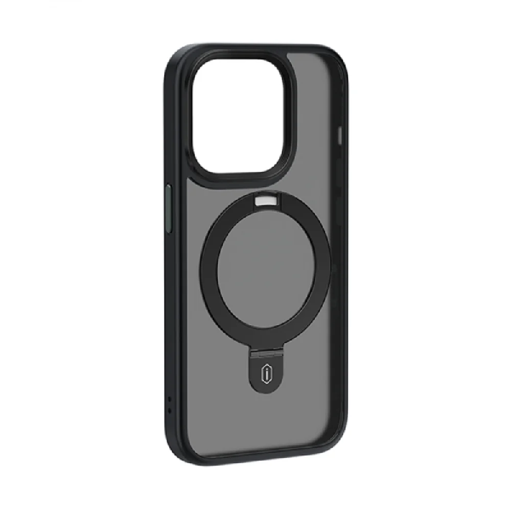WiWU Magnetic Premium Phone Case with Alloy Stand for iPhone 15 Pro Max, Black - Image 5