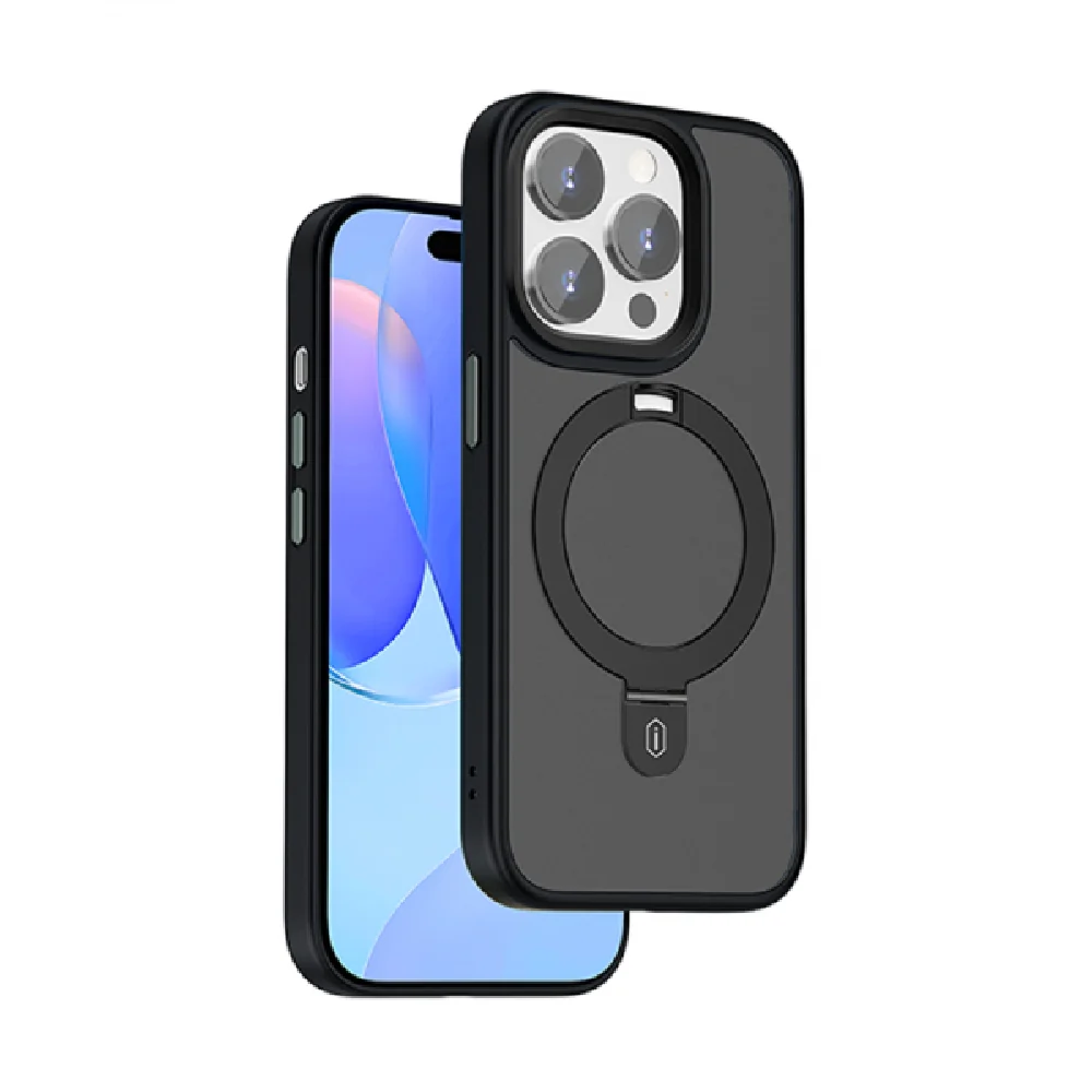 WiWU Magnetic Premium Phone Case with Alloy Stand for iPhone 15 Pro Max, Black - Image 6
